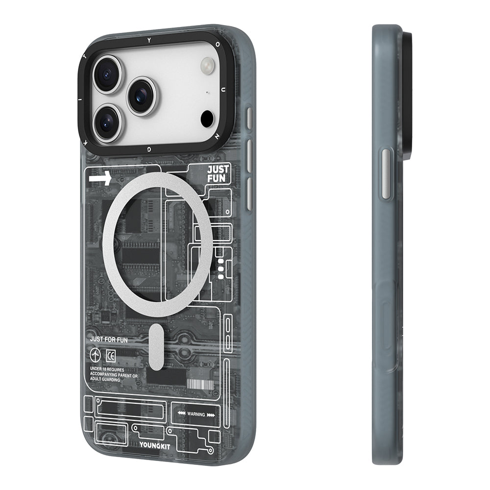 iPhone 17 Pro Max Kılıf M-safe Şarj Özellikli Kamera Denetim Butonlu Youngkit Technology Serisi Kılıf