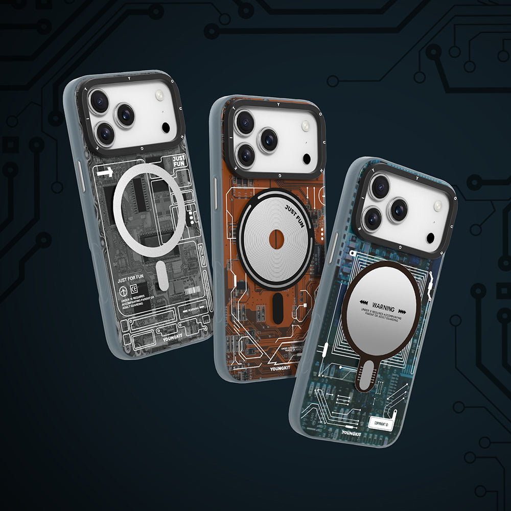 iPhone 17 Pro Max Kılıf M-safe Şarj Özellikli Kamera Denetim Butonlu Youngkit Technology Serisi Kılıf