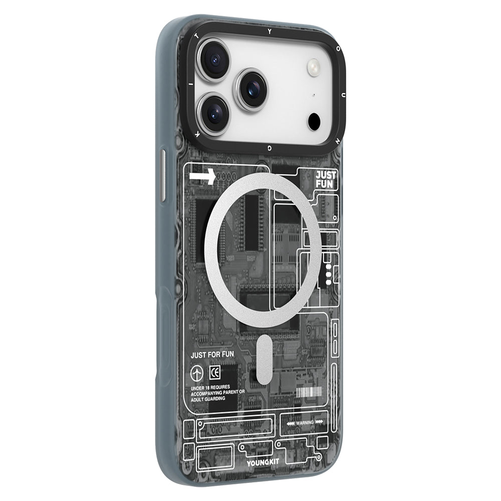iPhone 17 Pro Max Kılıf M-safe Şarj Özellikli Kamera Denetim Butonlu Youngkit Technology Serisi Kılıf