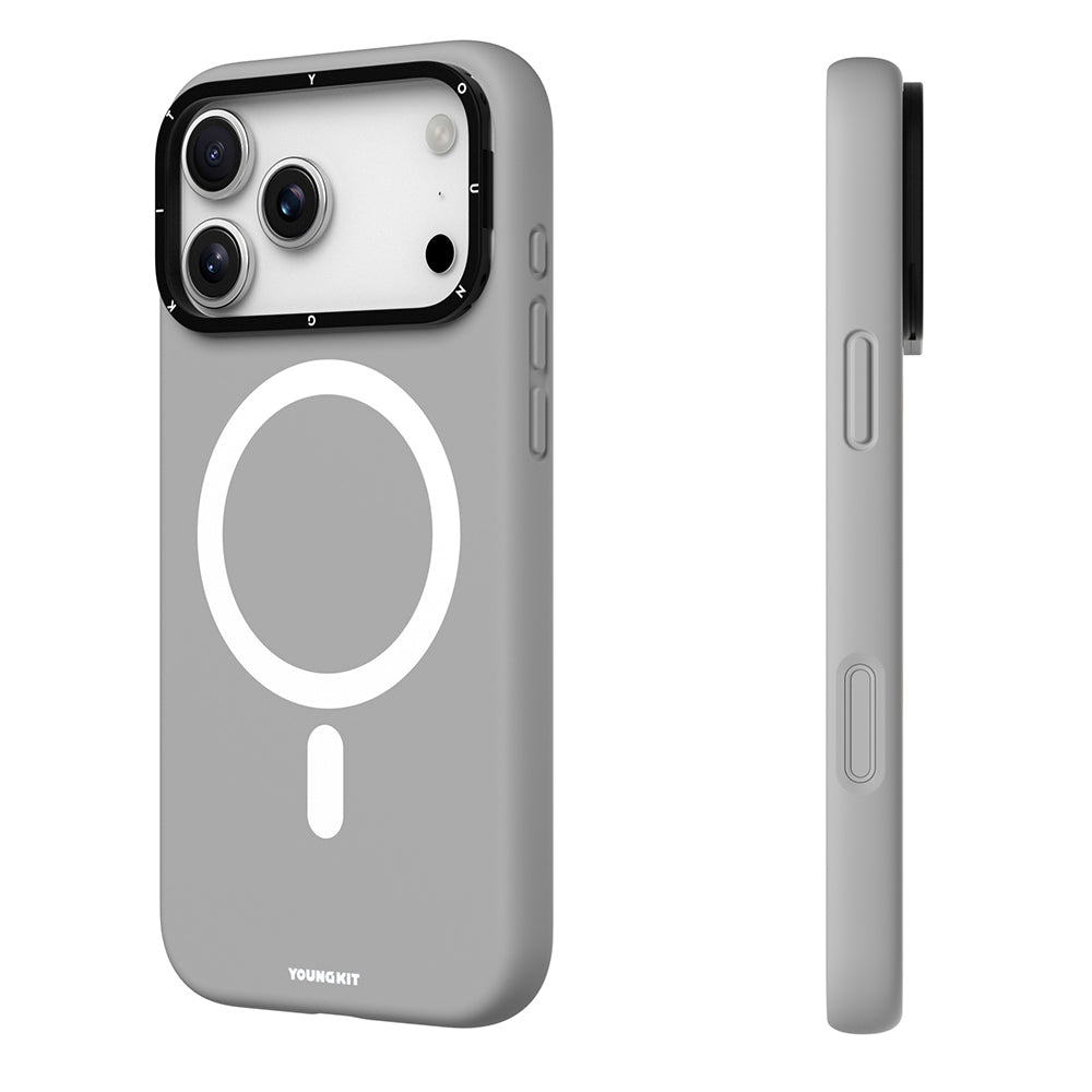 iPhone 17 Pro Max Kılıf M-Safe Şarj Özellikli Kamera Standlı Youngkit Gel Cream Serisi Kılıf
