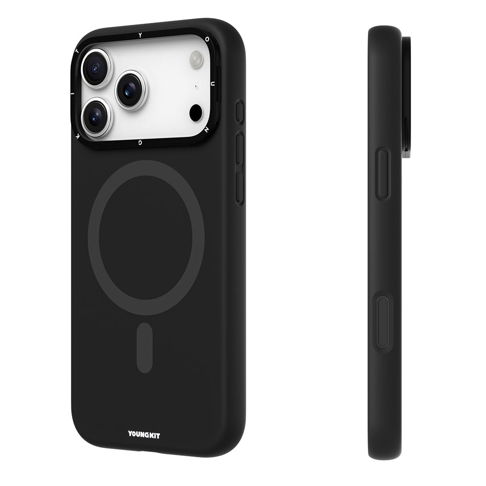 iPhone 17 Pro Max Kılıf M-Safe Şarj Özellikli Kamera Standlı Youngkit Gel Cream Serisi Kılıf