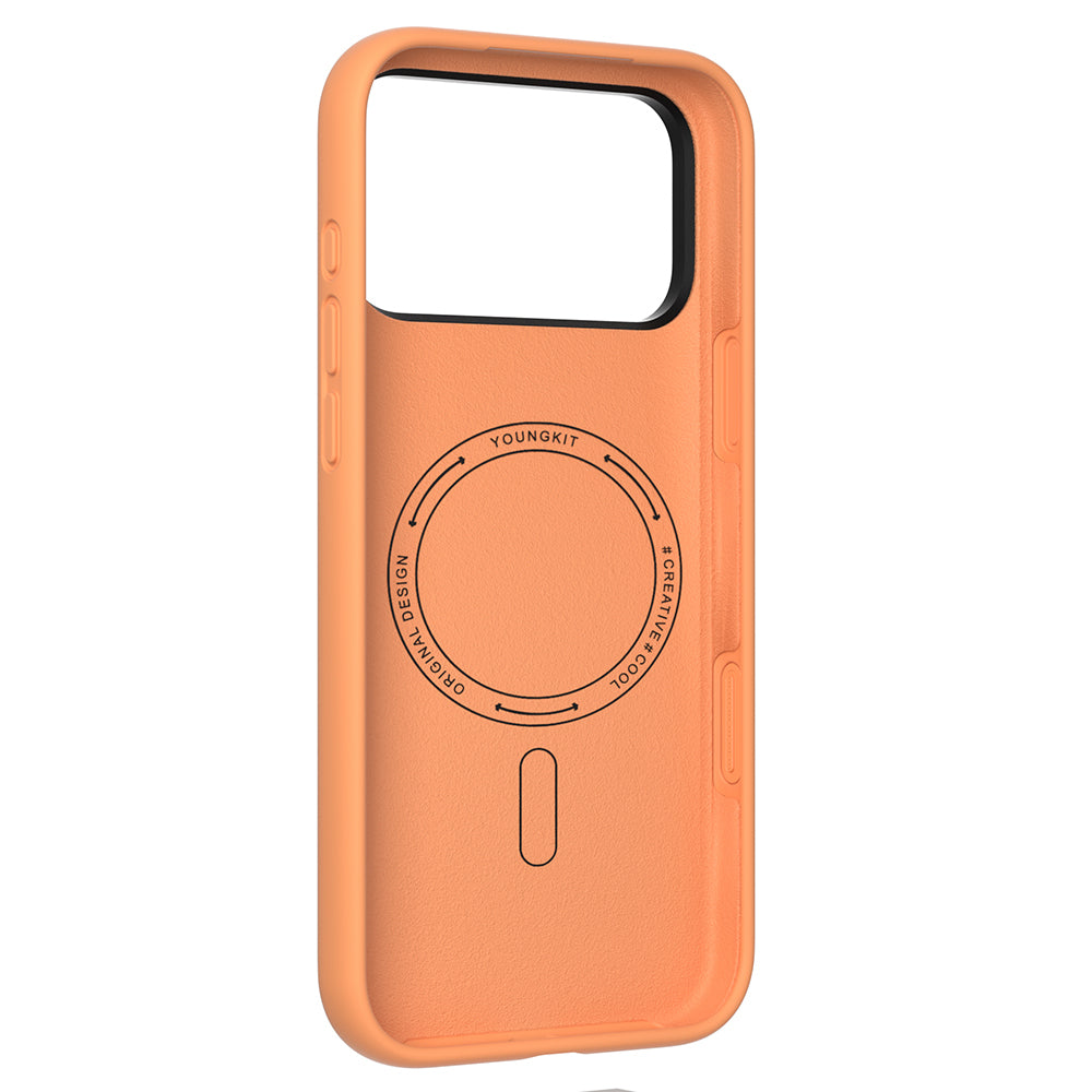 iPhone 17 Pro Max Kılıf M-Safe Şarj Özellikli Kamera Standlı Youngkit Gel Cream Serisi Kılıf