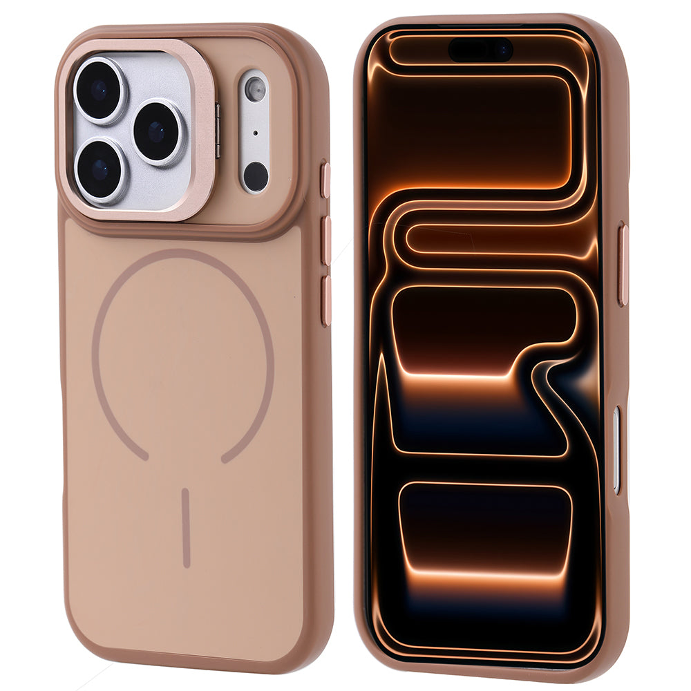 iPhone 17 Pro Max Kılıf M-safe Şarj Özellikli Kamera Standlı Zore Notron Kılıf