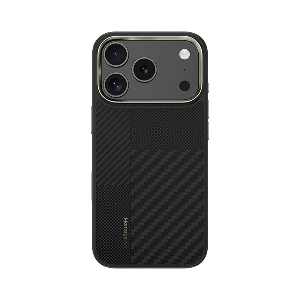 iPhone 17 Pro Max Kılıf M-safe Şarj Özellikli Karbon Fiber Benks Montage Hybrid ArmorPro Kevlar Kılıf