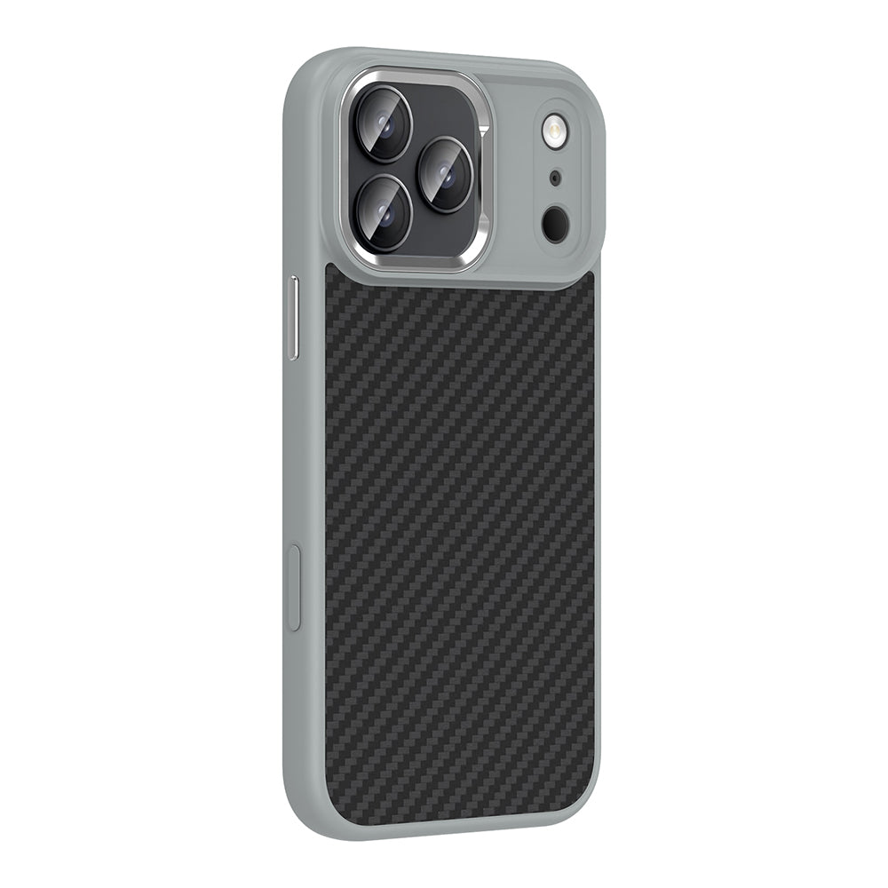 iPhone 17 Pro Max Kılıf M-Safe Şarj Özellikli Karbon Fiber Görünümlü Zore Truva Silikon Kılıf