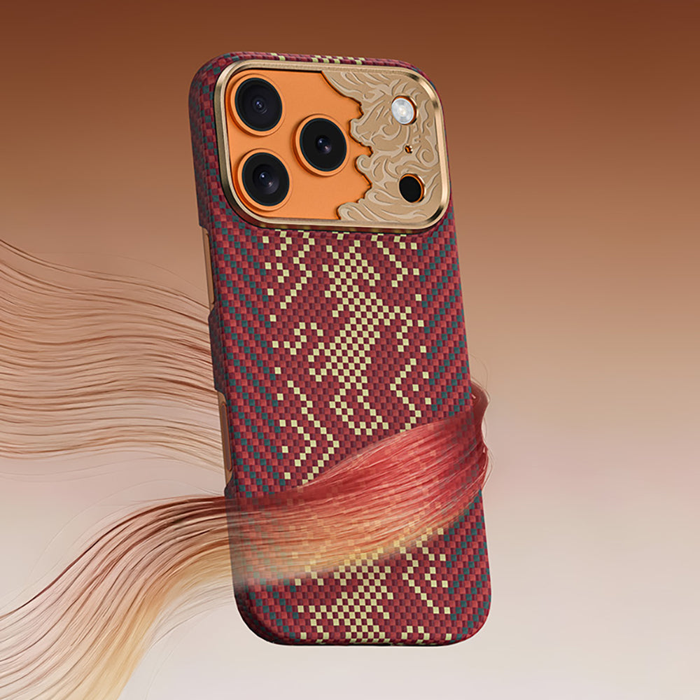 iPhone 17 Pro Max Kılıf M-safe Şarj Özellikli Karbon Fiber Tasarımlı Benks Knight ArmorAir Kevlar Kılıf