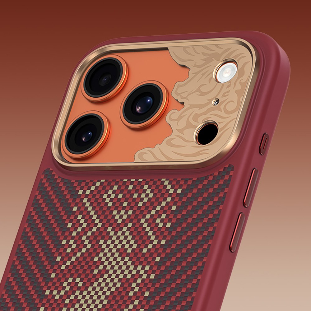 iPhone 17 Pro Max Kılıf M-safe Şarj Özellikli Karbon Fiber Tasarımlı Benks Knight ArmorPro Kevlar Kılıf