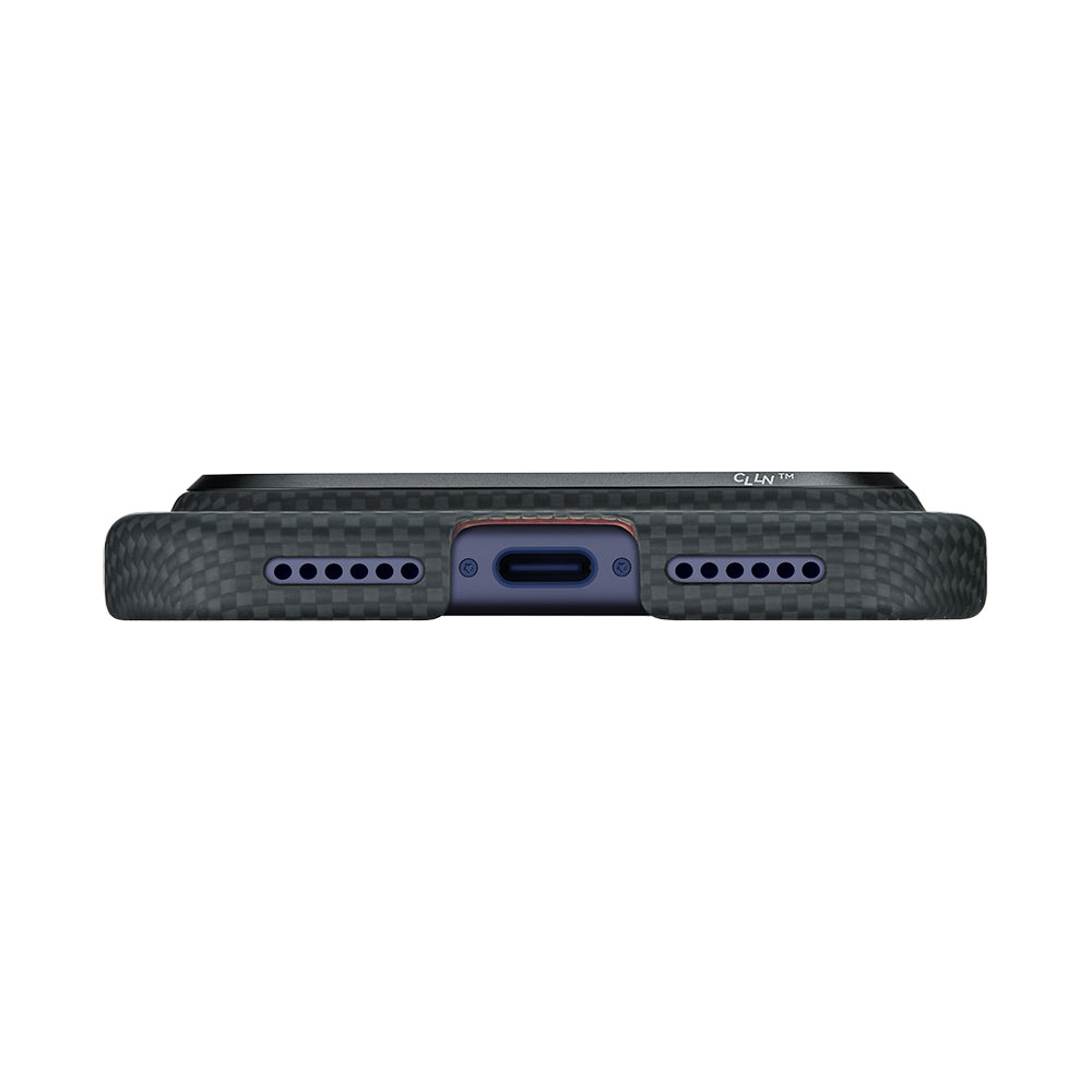 iPhone 17 Pro Max Kılıf M-safe Şarj Özellikli Lumintex Teknolojili Fosforlu Aramid Karbon Fiber Pitaka Tactile Woven Aries Serisi Kılıf