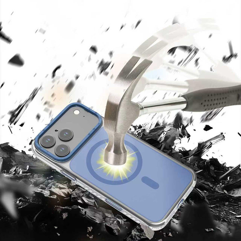 iPhone 17 Pro Max Kılıf M-safe Şarj Özellikli Metal Kamera Çerçeveli Airbag Tasarımlı Lenyes CK221 Sert PC Kılıf