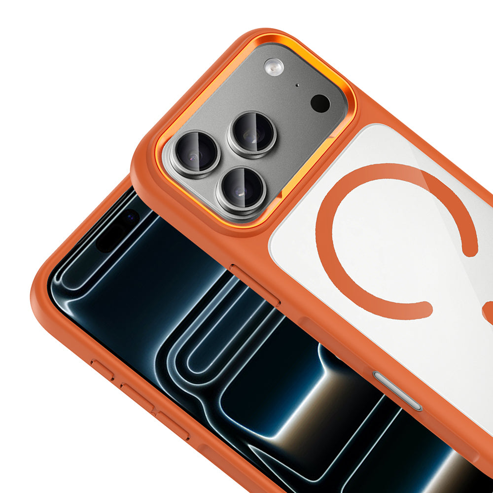 iPhone 17 Pro Max Kılıf M-Safe Şarj Özellikli Metal Kamera Çerçeveli Zore Tiko Kılıf