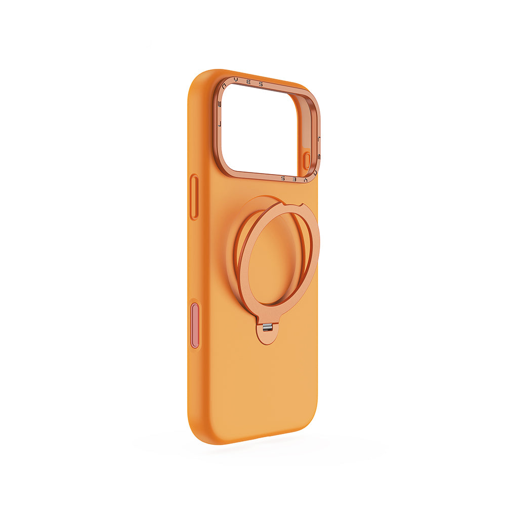 iPhone 17 Pro Max Kılıf M-safe Şarj Özellikli Metal Standlı Sıvı Silikon Lenyes CK223 Kılıf