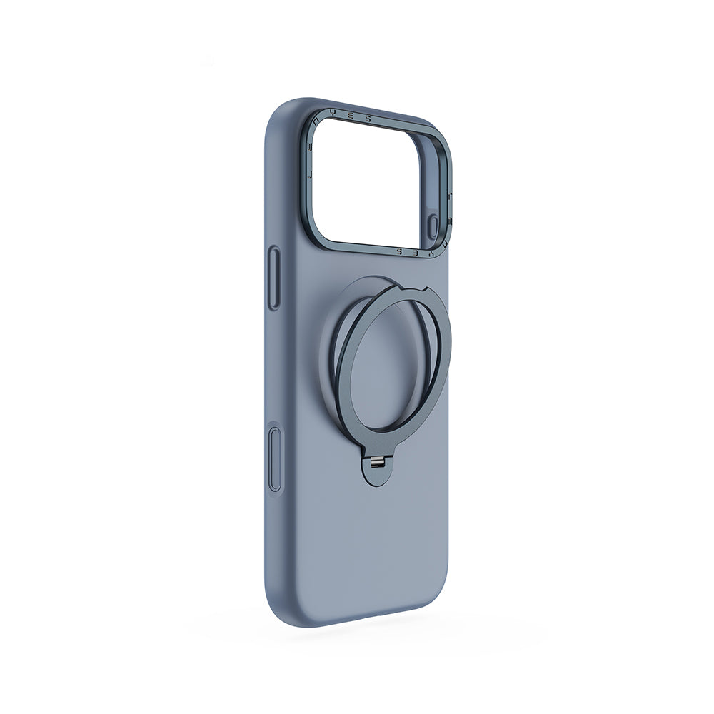 iPhone 17 Pro Max Kılıf M-safe Şarj Özellikli Metal Standlı Sıvı Silikon Lenyes CK223 Kılıf