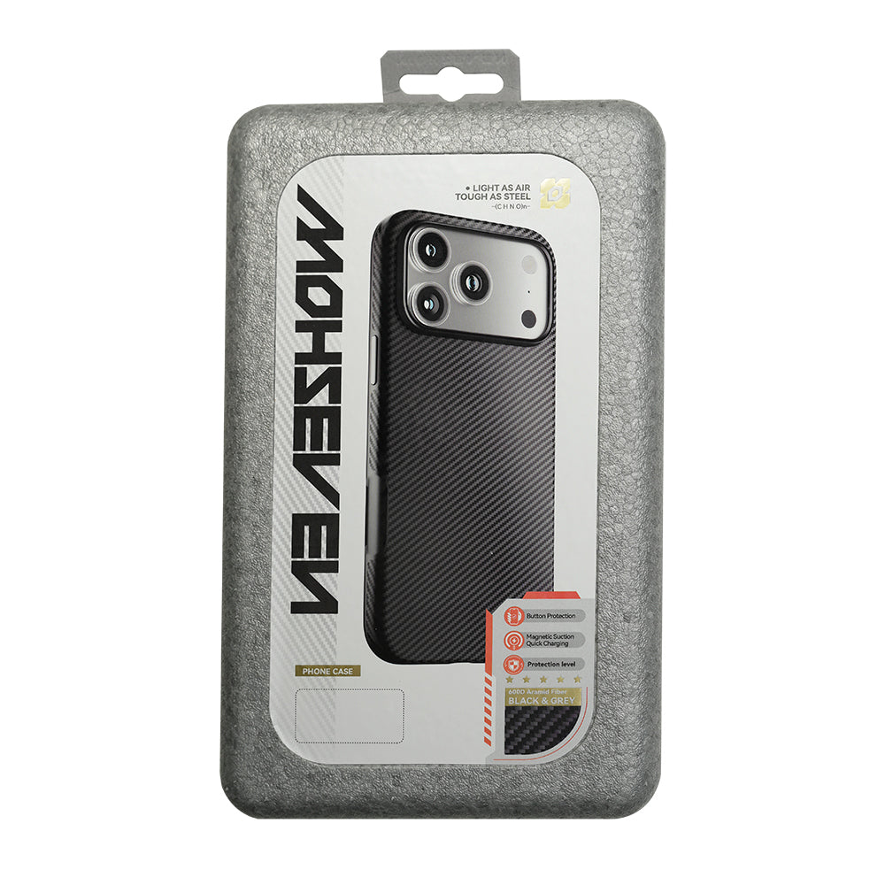 iPhone 17 Pro Max Kılıf M-safe Şarj Özellikli Mohseven 600D Aramid Fiber Kılıf