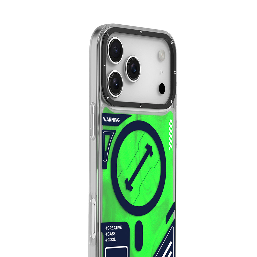 iPhone 17 Pro Max Kılıf M-safe Şarj Özellikli Parlak Kumlu Sıvılı Tasarımlı Galaxy Fantasy Serisi Kılıf