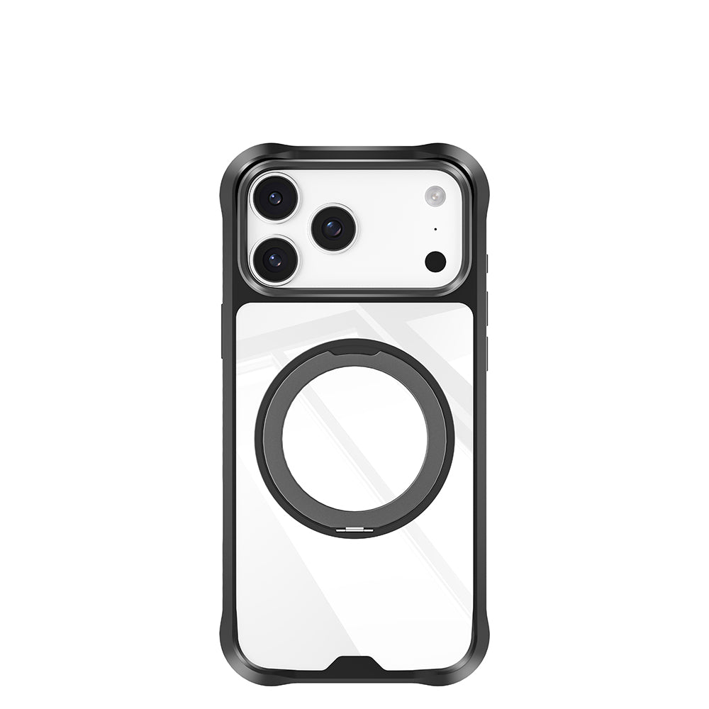 iPhone 17 Pro Max Kılıf M-safe Şarj Özellikli Parmak Ring Standlı Airbag Tasarımlı Mutural Obsidian Serisi Kılıf