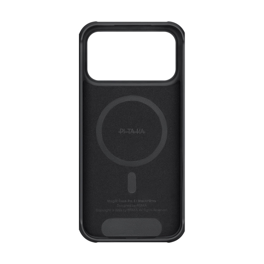 iPhone 17 Pro Max Kılıf M-safe Şarj Özellikli Pitaka Aramid Pro Guard Serisi Black-Gray Karbon Kılıf