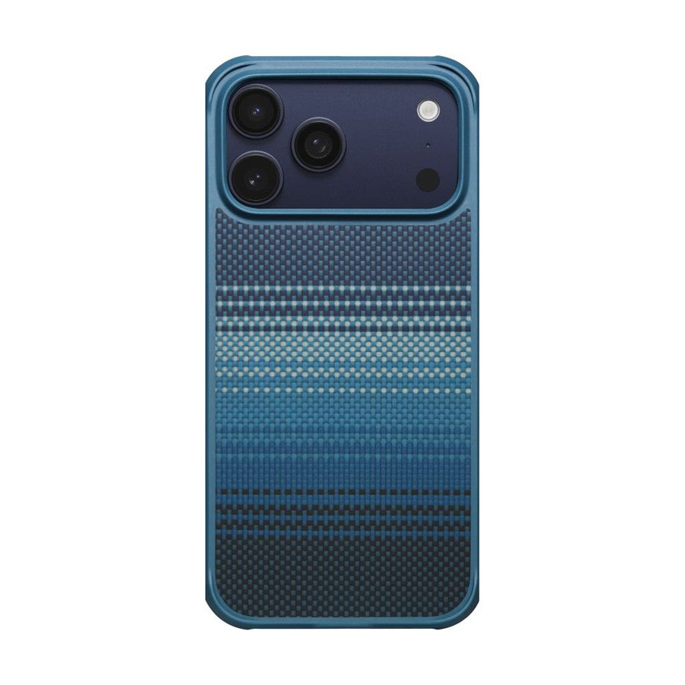 iPhone 17 Pro Max Kılıf M-safe Şarj Özellikli Pitaka Tactile Woven Sunset-Moonrise Aramid Pro Guard Serisi Karbon Kılıf