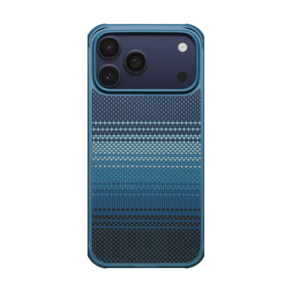 iPhone 17 Pro Max Kılıf M-safe Şarj Özellikli Pitaka Tactile Woven Sunset-Moonrise Aramid Pro Guard Serisi Karbon Kılıf