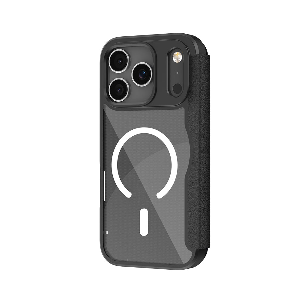 iPhone 17 Pro Max Kılıf M-Safe Şarj Özellikli Raptic Air Folio Şeffaf Kartlıklı Kılıf
