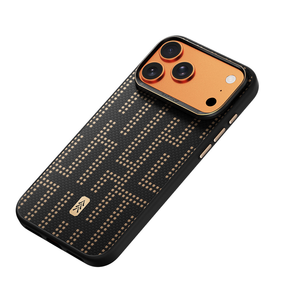 iPhone 17 Pro Max Kılıf M-safe Şarj Özellikli Raptic Aramid Dual Grid Serisi Karbon Kılıf