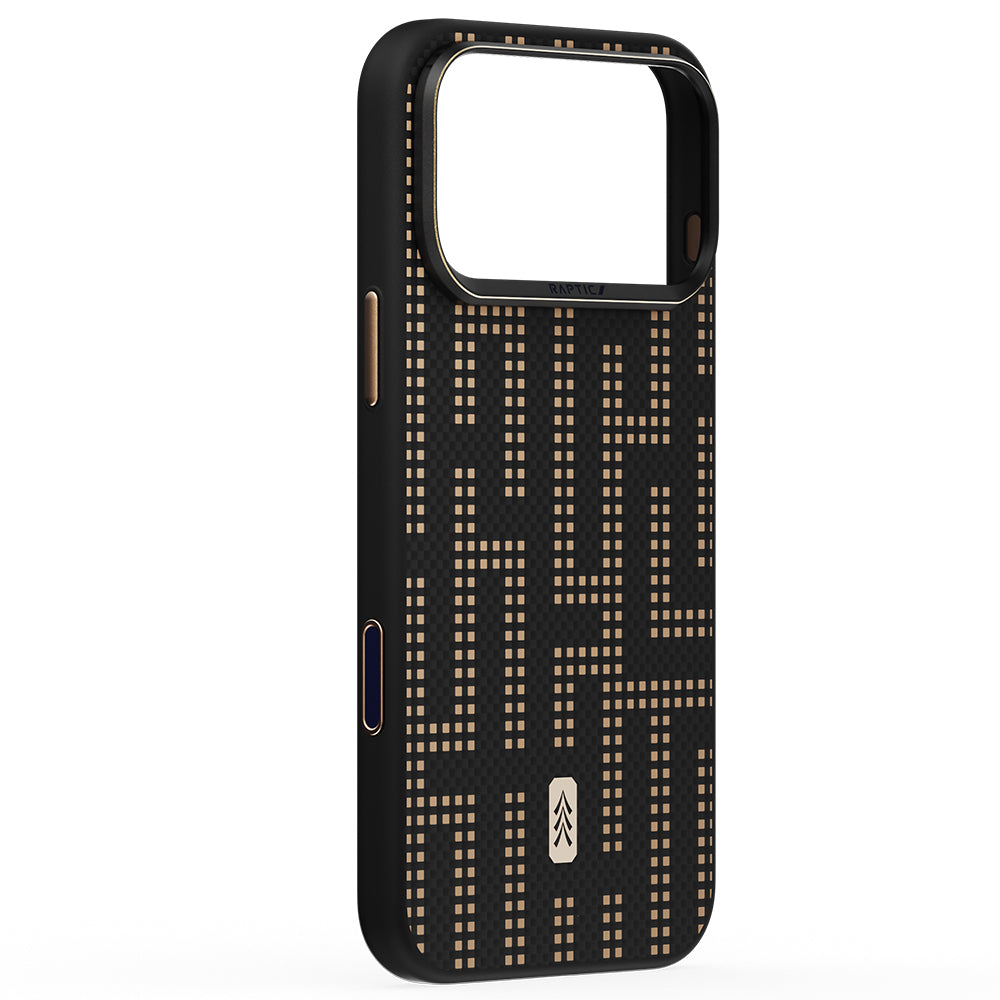 iPhone 17 Pro Max Kılıf M-safe Şarj Özellikli Raptic Aramid Dual Grid Serisi Karbon Kılıf