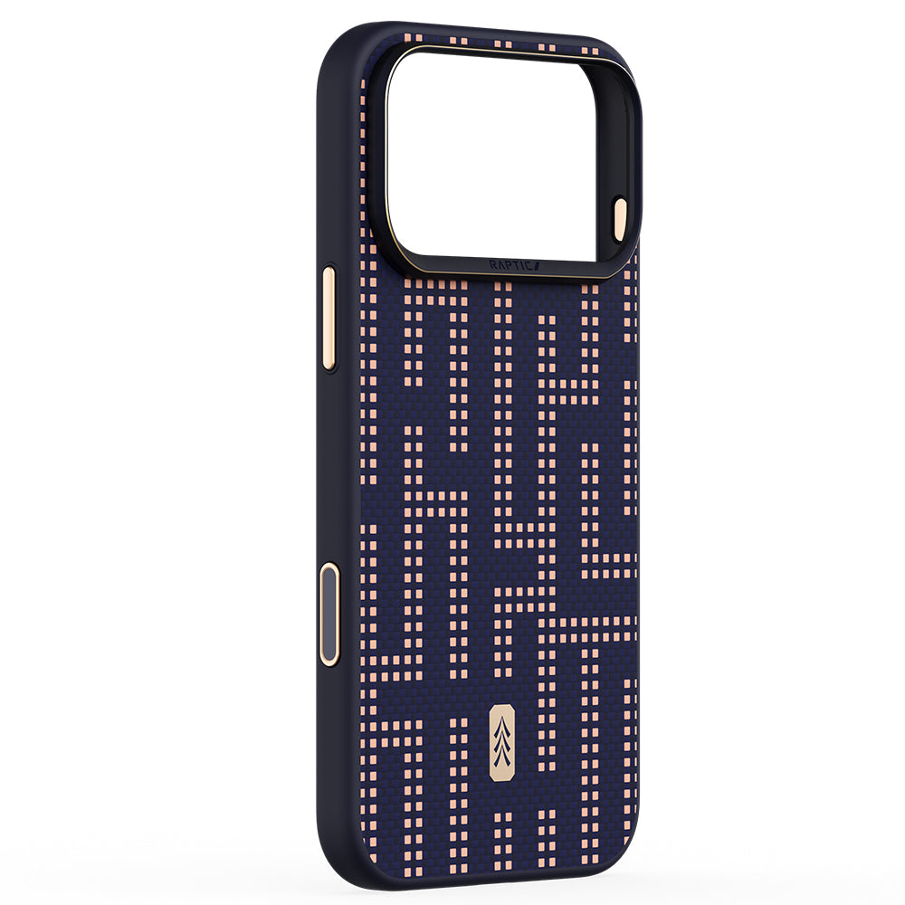 iPhone 17 Pro Max Kılıf M-safe Şarj Özellikli Raptic Aramid Dual Grid Serisi Karbon Kılıf