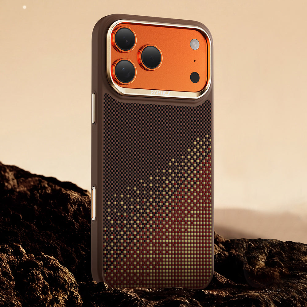 iPhone 17 Pro Max Kılıf M-safe Şarj Özellikli Raptic Aramid Dual Serenity Serisi Karbon Kılıf