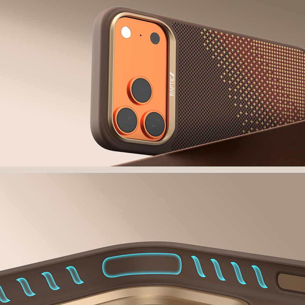 iPhone 17 Pro Max Kılıf M-safe Şarj Özellikli Raptic Aramid Dual Serenity Serisi Karbon Kılıf