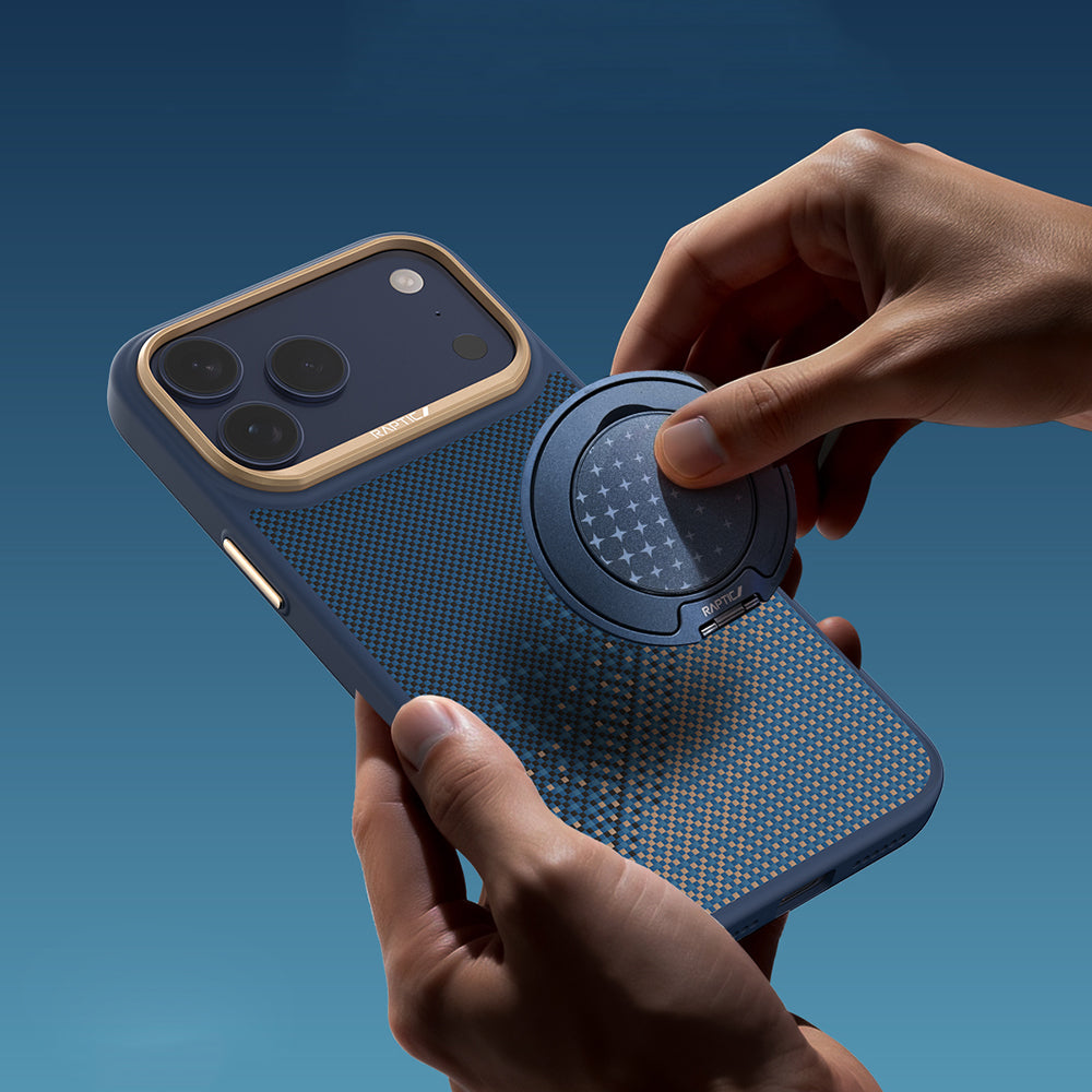 iPhone 17 Pro Max Kılıf M-safe Şarj Özellikli Raptic Aramid Dual Serenity Serisi Karbon Kılıf