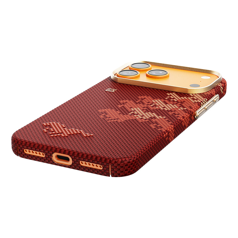 iPhone 17 Pro Max Kılıf M-safe Şarj Özellikli Raptic Aramid Skin Chivalry Serisi Karbon Kılıf