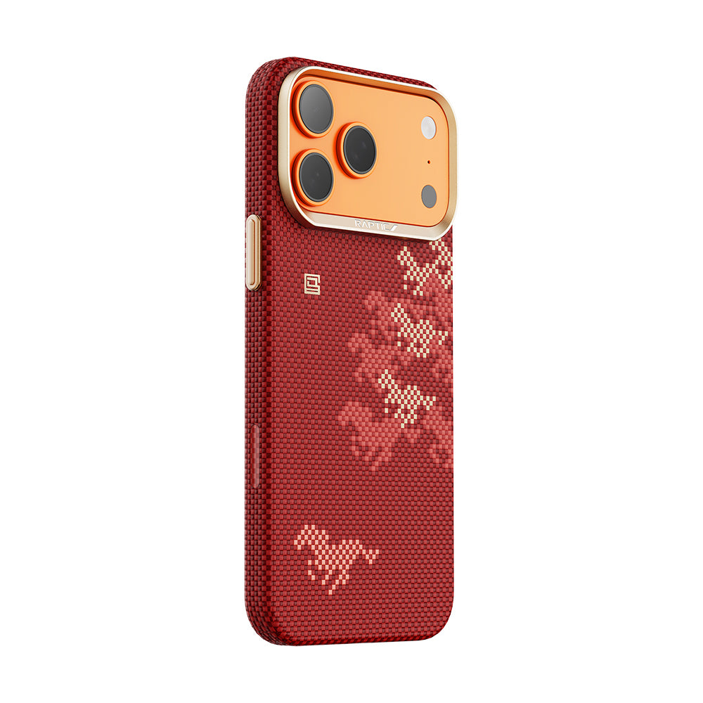 iPhone 17 Pro Max Kılıf M-safe Şarj Özellikli Raptic Aramid Skin Chivalry Serisi Karbon Kılıf