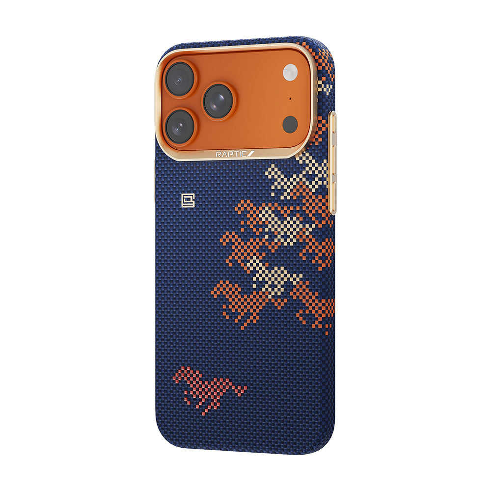 iPhone 17 Pro Max Kılıf M-safe Şarj Özellikli Raptic Aramid Skin Chivalry Serisi Karbon Kılıf