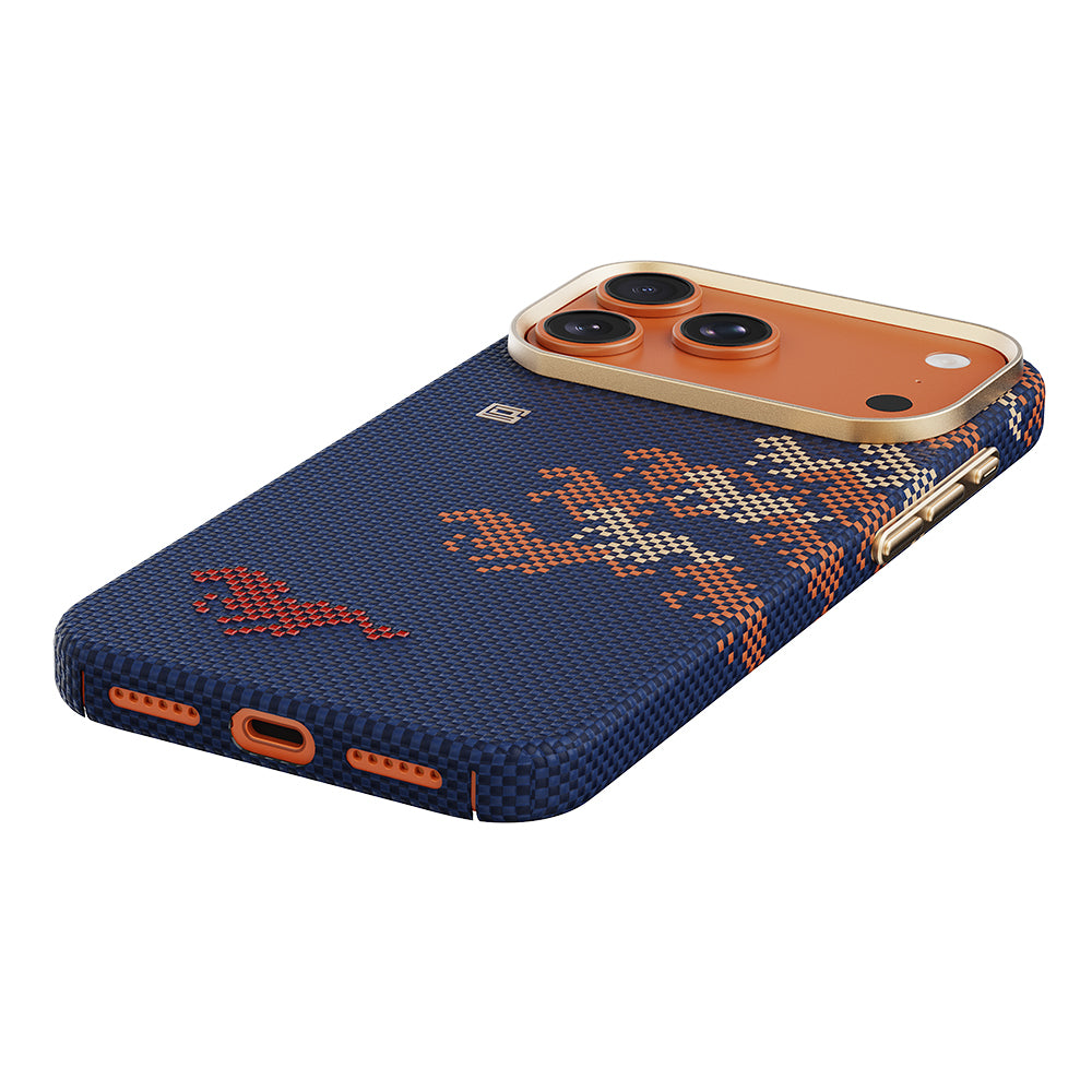 iPhone 17 Pro Max Kılıf M-safe Şarj Özellikli Raptic Aramid Skin Chivalry Serisi Karbon Kılıf