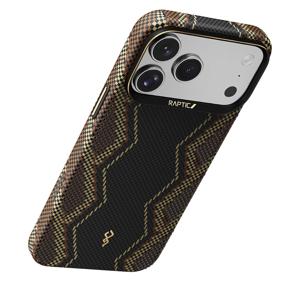 iPhone 17 Pro Max Kılıf M-safe Şarj Özellikli Raptic Aramid Skin Scepter Serisi Karbon Kılıf