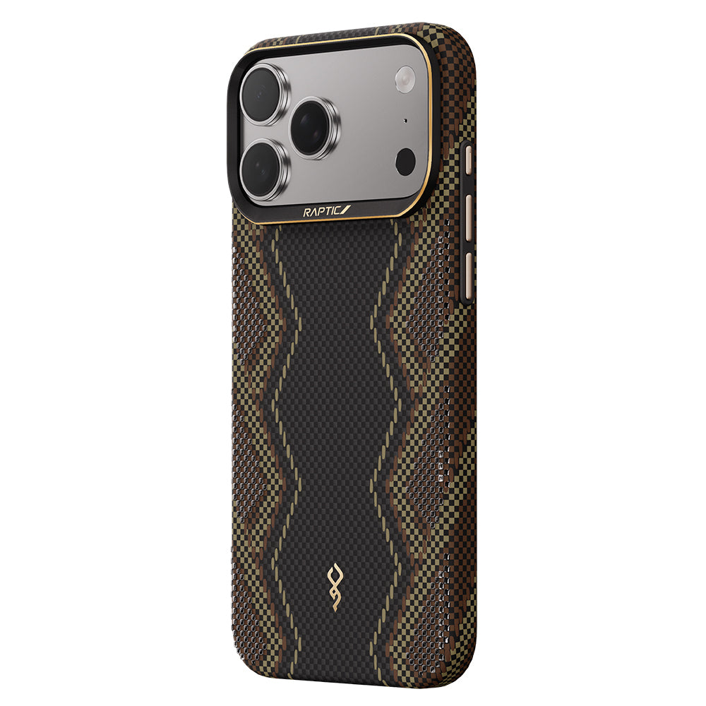 iPhone 17 Pro Max Kılıf M-safe Şarj Özellikli Raptic Aramid Skin Scepter Serisi Karbon Kılıf