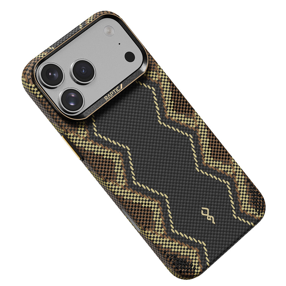 iPhone 17 Pro Max Kılıf M-safe Şarj Özellikli Raptic Aramid Skin Scepter Serisi Karbon Kılıf