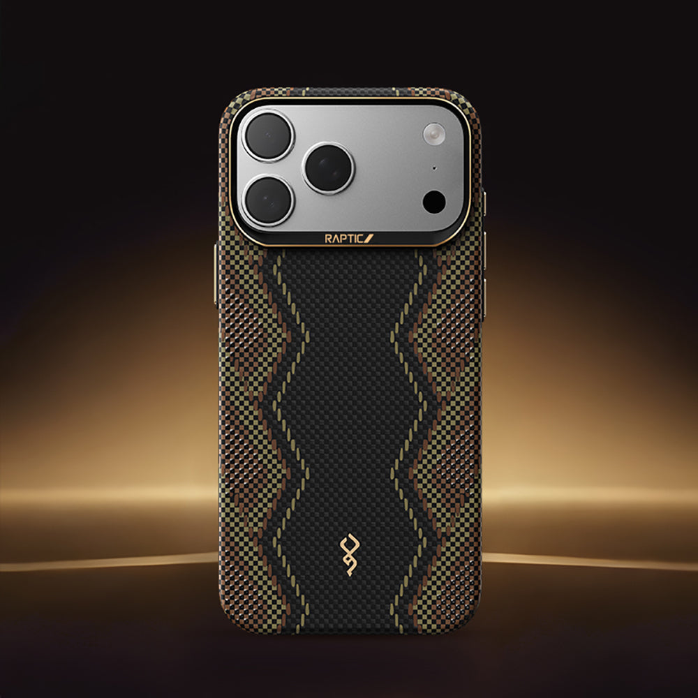 iPhone 17 Pro Max Kılıf M-safe Şarj Özellikli Raptic Aramid Skin Scepter Serisi Karbon Kılıf