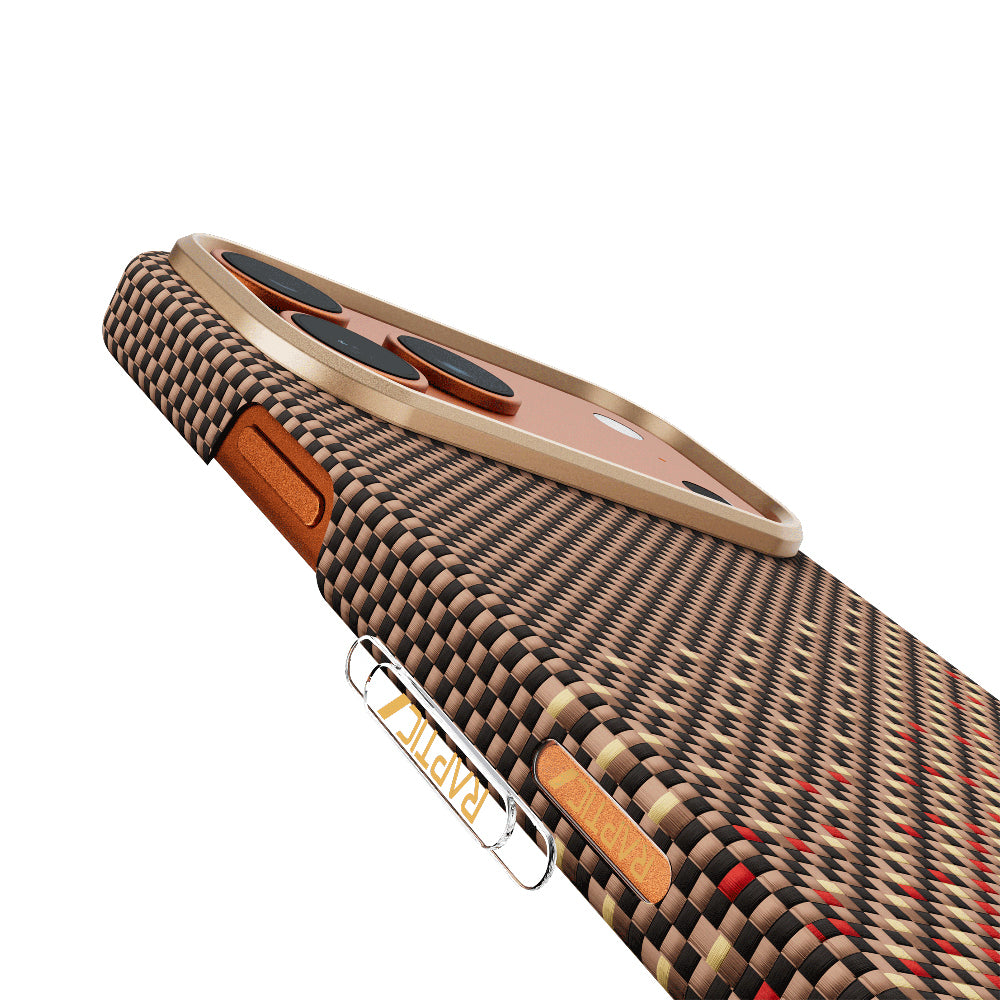 iPhone 17 Pro Max Kılıf M-safe Şarj Özellikli Raptic Aramid Skin Serenity Serisi Karbon Kılıf