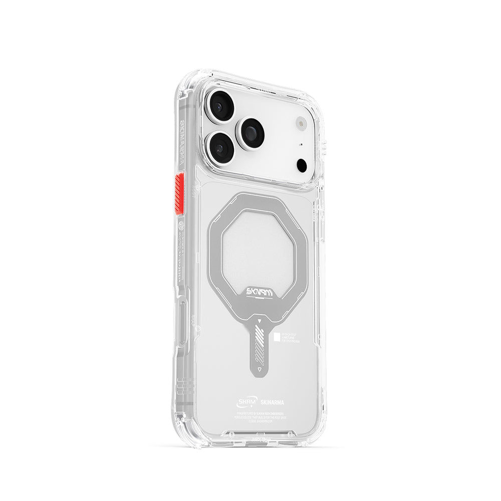 iPhone 17 Pro Max Kılıf M-safe Şarj Özellikli Şeffaf Airbag Tasarımlı Skinarma Saido Mag-Charge Kılıf