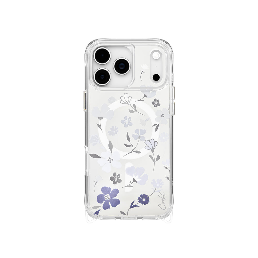 iPhone 17 Pro Max Kılıf M-safe Şarj Özellikli Şeffaf Arka Yüzey Çiçekli Coehl Amara Kılıf