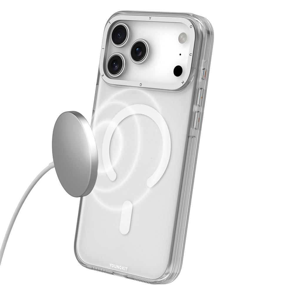 iPhone 17 Pro Max Kılıf M-safe Şarj Özellikli Şeffaf Youngkit Crystal Shield Serisi Kılıf