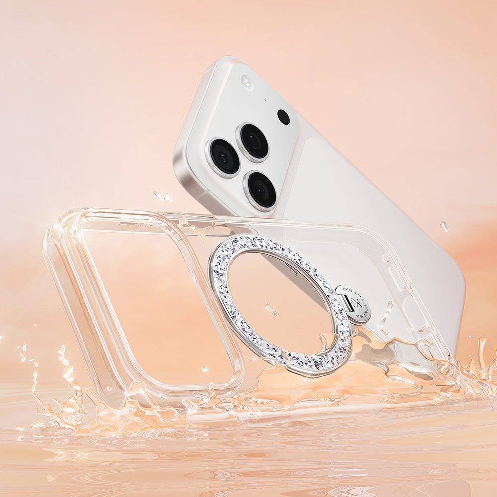 iPhone 17 Pro Max Kılıf M-safe Şarj Özellikli Simli Standlı Pynana Dancing Circle Trendy Serisi Kılıf