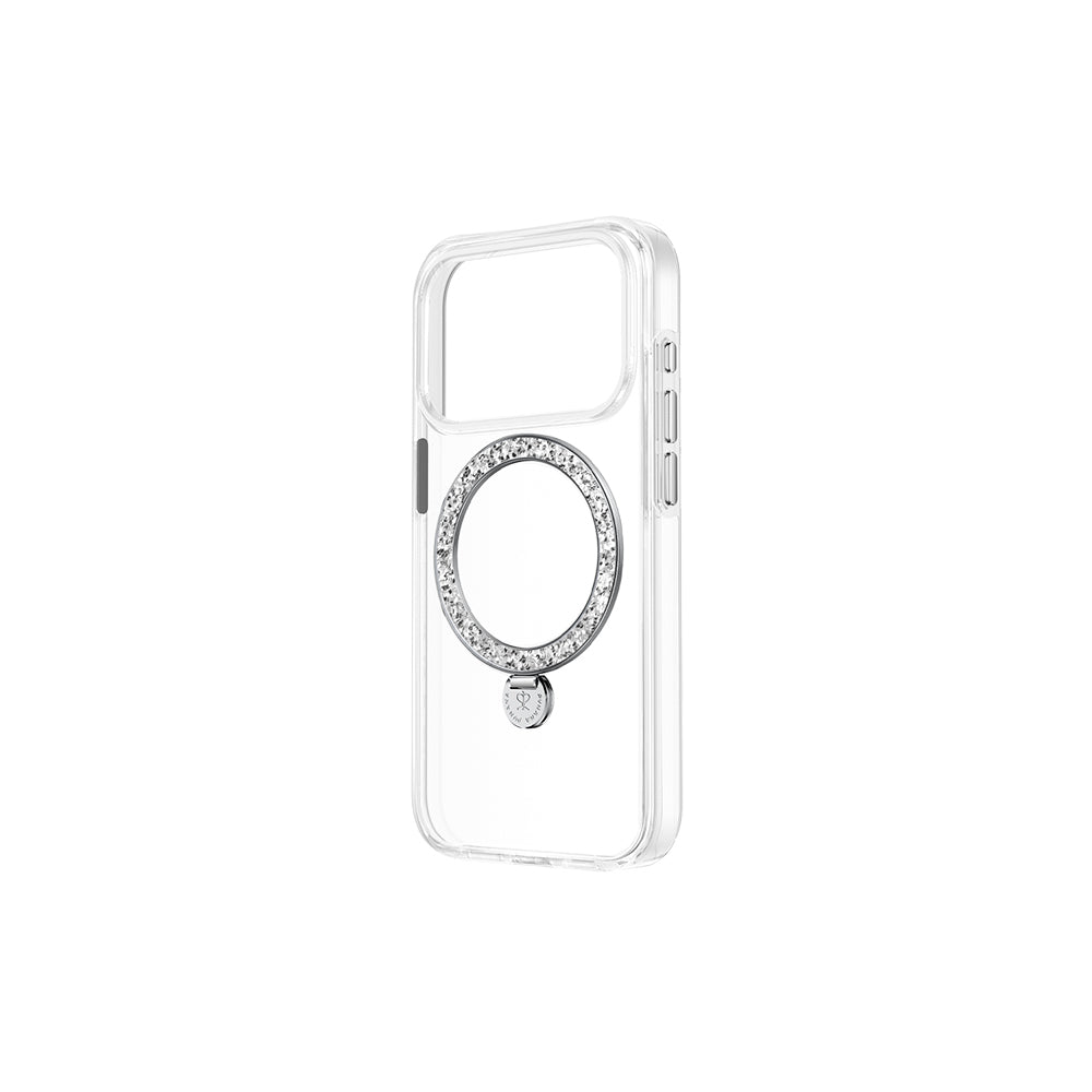 iPhone 17 Pro Max Kılıf M-safe Şarj Özellikli Simli Standlı Pynana Dancing Circle Trendy Serisi Kılıf