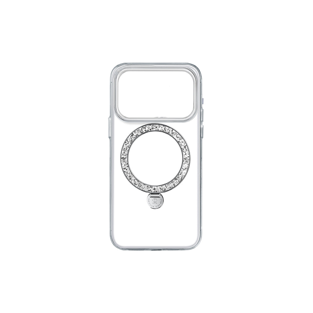 iPhone 17 Pro Max Kılıf M-safe Şarj Özellikli Simli Standlı Pynana Dancing Circle Trendy Serisi Kılıf