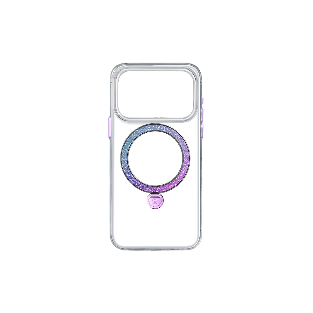 iPhone 17 Pro Max Kılıf M-safe Şarj Özellikli Simli Standlı Pynana Dancing Circle Trendy Serisi Kılıf