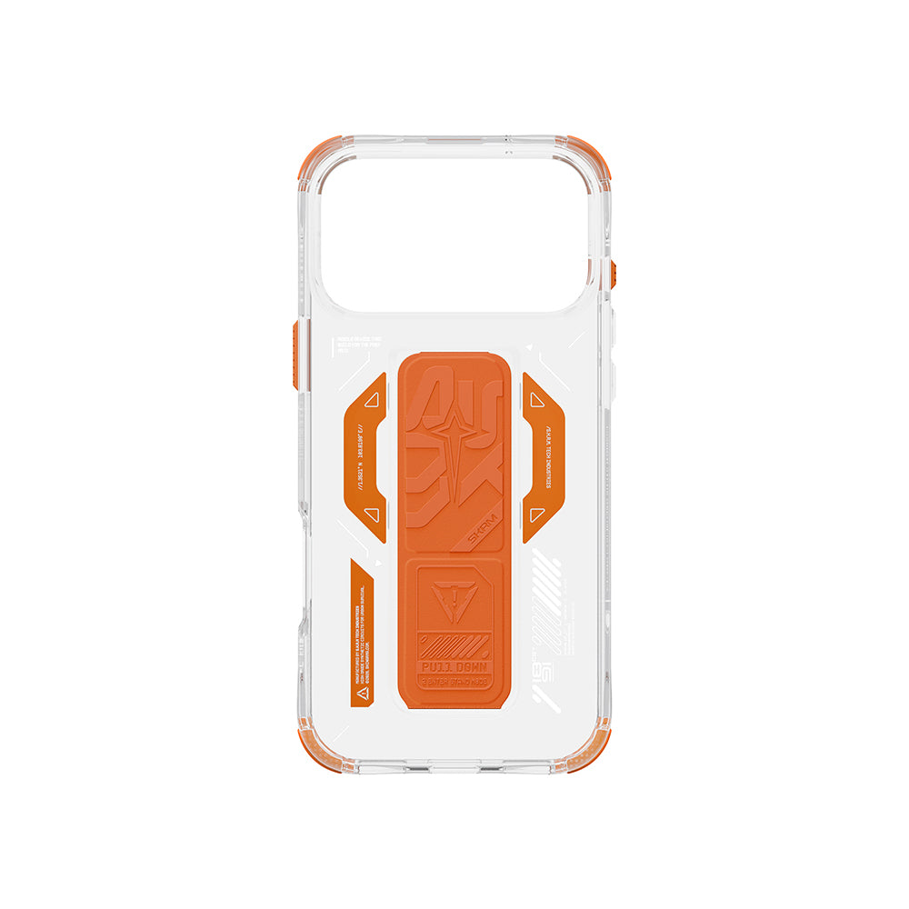 iPhone 17 Pro Max Kılıf M-safe Şarj Özellikli Teknoloji Desenli Skinarma Helio Mag Charge Standlı Kılıf