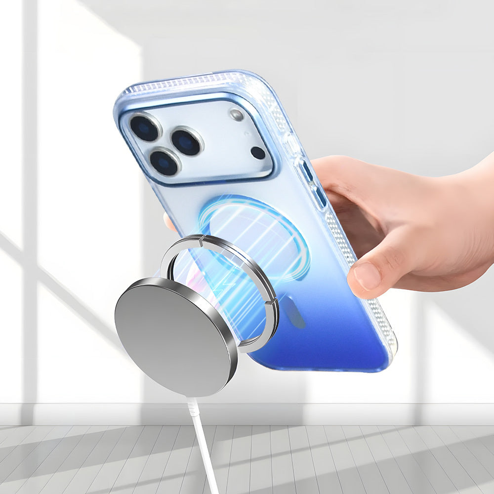 iPhone 17 Pro Max Kılıf M-safe Şarj Özellikli Transparan Renk Geçişli Zore Toros Kılıf