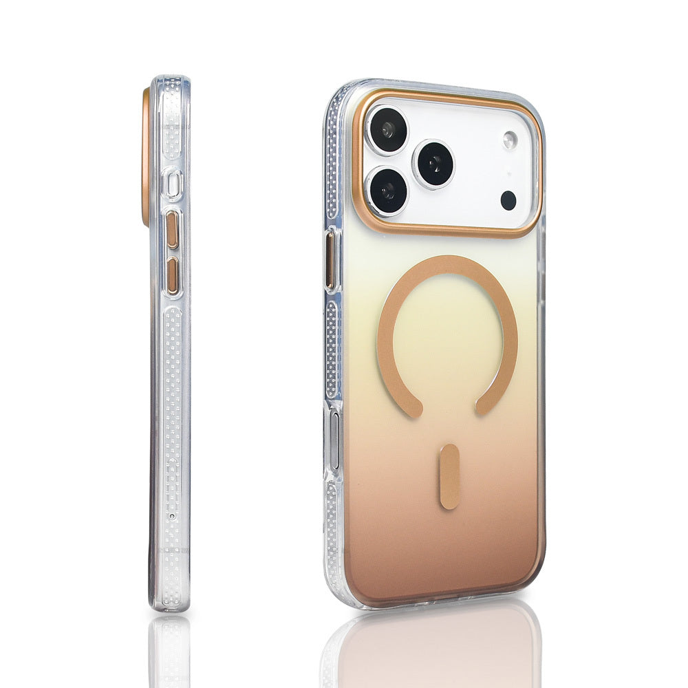 iPhone 17 Pro Max Kılıf M-safe Şarj Özellikli Transparan Renk Geçişli Zore Toros Kılıf