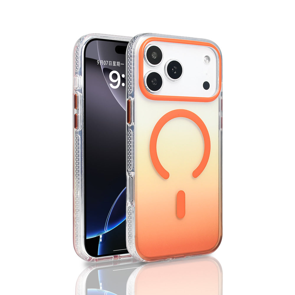 iPhone 17 Pro Max Kılıf M-safe Şarj Özellikli Transparan Renk Geçişli Zore Toros Kılıf