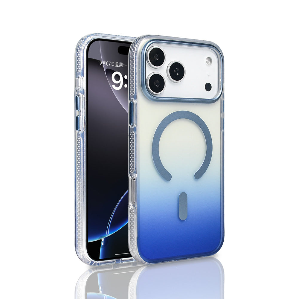 iPhone 17 Pro Max Kılıf M-safe Şarj Özellikli Transparan Renk Geçişli Zore Toros Kılıf
